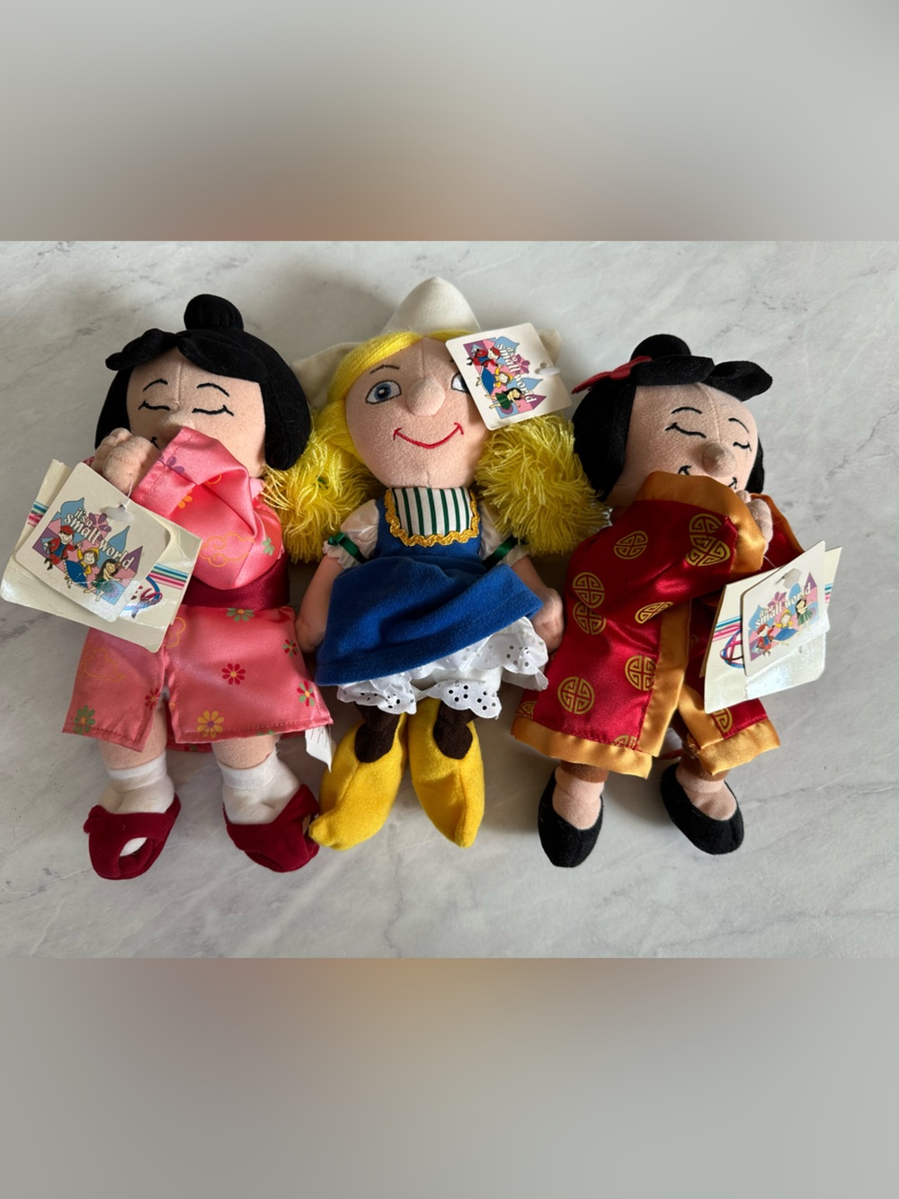 Vintage Disney store It's A Small World Plush bean Japan Holland China NWT 90's